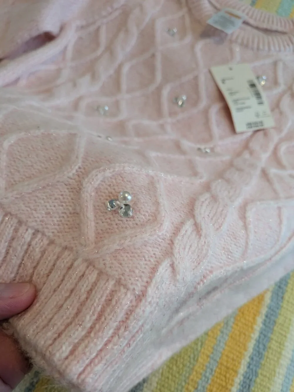 ⭐ NEW NWT Girls Gymboree Pink Diamond Knit Sweater Size 6